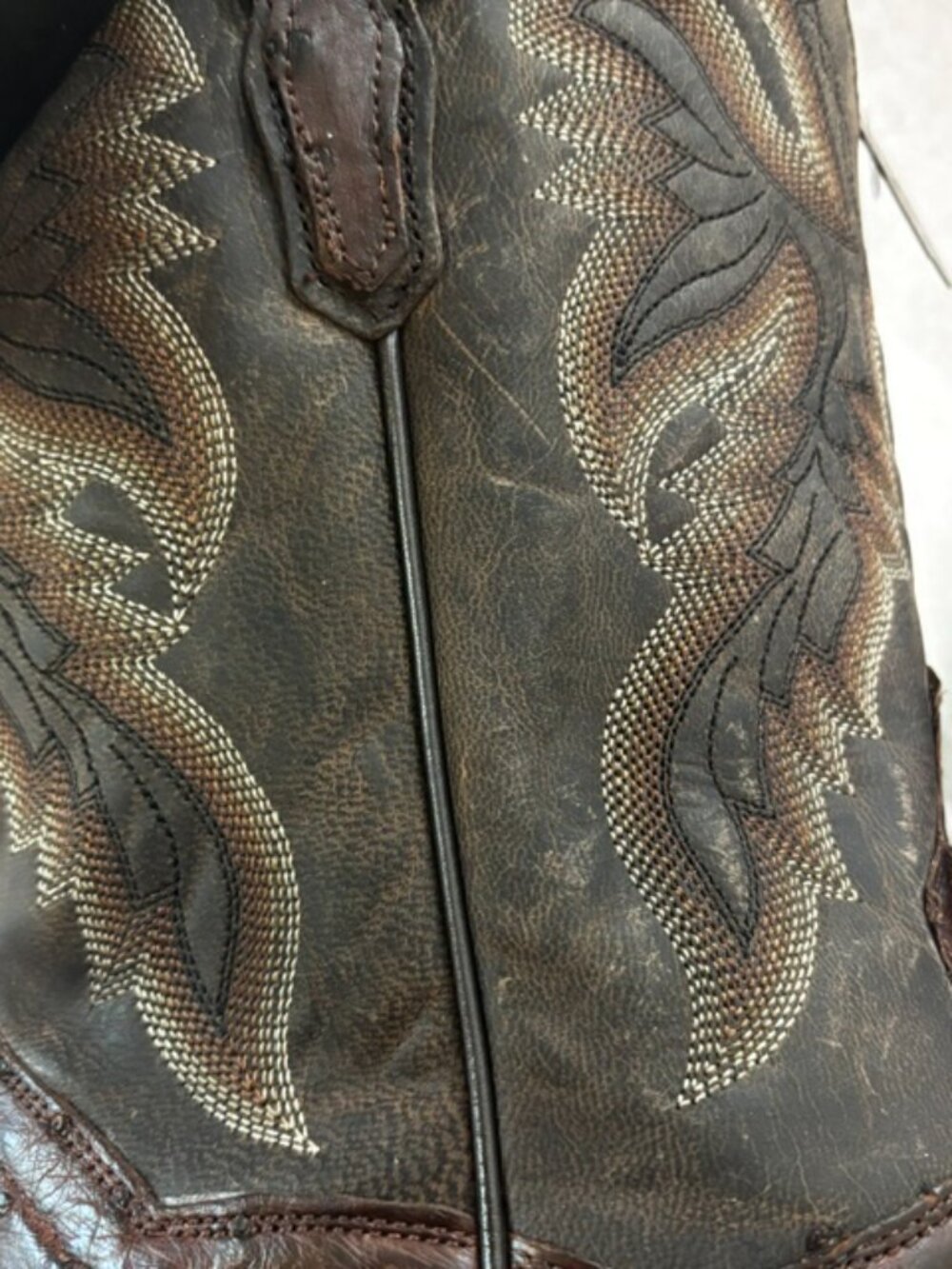 Dan Post DP3875 Cowboy Boots Mens 10 D Brown Genuine Ostrich Western Square Toe - Picture 13 of 16
